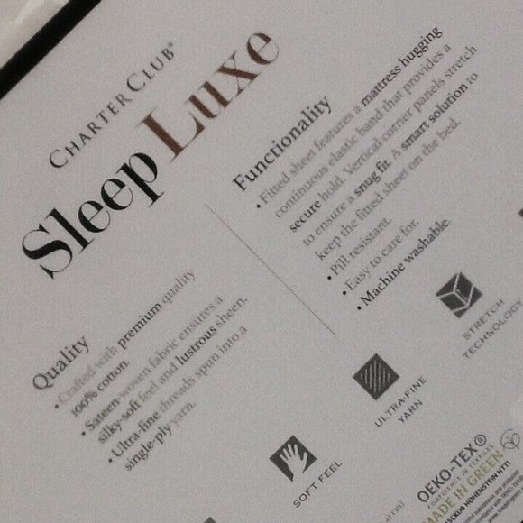 new White Charter Club Sleep Luxe 800 Thread Count 100% Cotton QUEEN Sheet Set - Picture 4 of 7